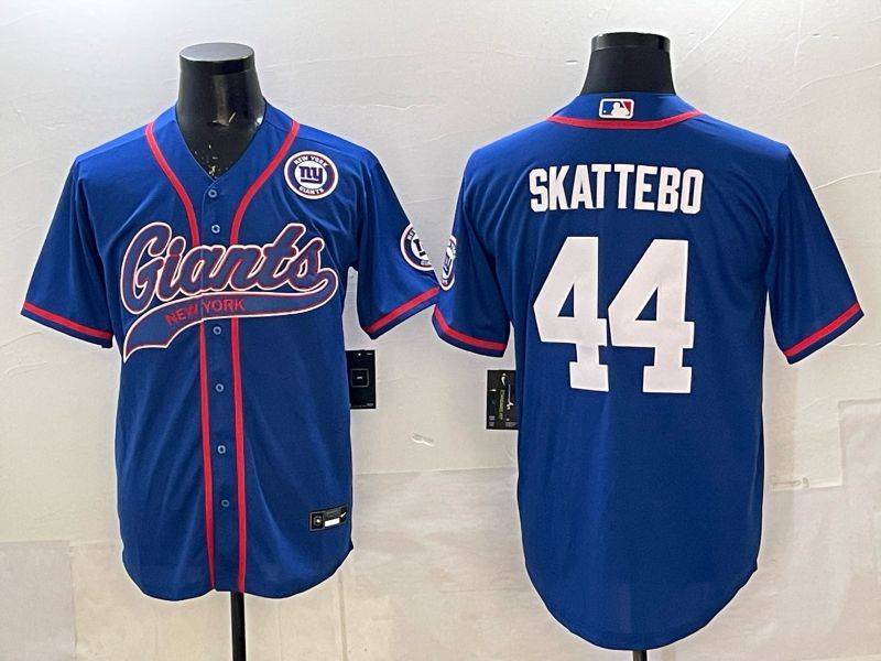 Men 2025 New York Giants #44 Skattebo Blue Joint Name Nike Limited NFL Jersey 06